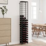 Vidaxl casier  bouteilles de 57 bouteilles noir 34x18x200cm fer forg 358366