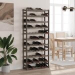Vidaxl casier  bouteilles pour 77 bouteilles gris bois pin solide 373383