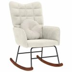 Vidaxl chaise � bascule cr�me velours chaise chaise de salon chaise de relaxation chaise longue si�ge ...