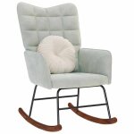 Vidaxl chaise  bascule gris clair velours chaise chaise de salon chaise de relaxation chaise longue ...