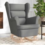 Vidaxl chaise � bascule gris fonc� 74x90x102 cm tissu chaise si�ge de salon bascule chaise de salon 4016920 ...