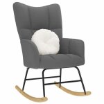 Vidaxl chaise  bascule gris fonc tissu chaise chaise de relaxation fauteuil relax chaise de salon bascule ...