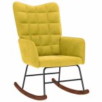 Vidaxl chaise  bascule jaune velours chaise chaise de salon chaise de relaxation chaise longue sige ...