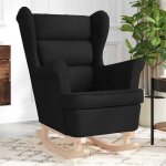 Vidaxl chaise  bascule noir 74x90x102 cm tissu chaise sige de salon bascule chaise de salon chaise ...