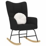 Vidaxl chaise  bascule noir tissu chaise chaise de relaxation fauteuil relax chaise de salon bascule ...