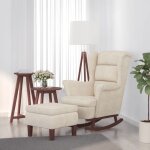Vidaxl chaise à bascule avec pieds en bois et tabouret fauteuil de salon relaxation meuble de salle de ... Vidaxl chaise à bascule avec pieds en bois et tabouret fauteuil de salon relaxation meuble de salle de ...