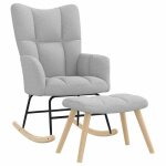Vidaxl chaise  bascule avec repose - pied gris nuage tissu chaise chaise de relaxation fauteuil relax ...
