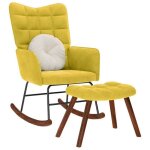 Vidaxl chaise à bascule avec repose - pied jaune velours fauteuil à bascule chaise longue siège de salon ... Vidaxl chaise à bascule avec repose - pied jaune velours fauteuil à bascule chaise longue siège de salon ...