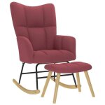 Vidaxl chaise  bascule avec repose - pied rouge bordeaux tissu chaise chaise de relaxation fauteuil ...