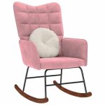 Vidaxl chaise  bascule rose velours chaise chaise de salon chaise de relaxation chaise longue sige ...