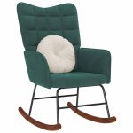 Vidaxl chaise  bascule vert fonc velours chaise chaise de salon chaise de relaxation chaise longue ...