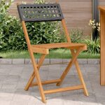 Vidaxl chaises de bistrot lot de 2 noir bois massif dacacia et rotin chaise de bistro dextrieur chaise ...