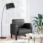 Vidaxl chaise de canap� avec accoudoirs noir 54 cm similicuir canap� simple canap� confort fauteuil de ...