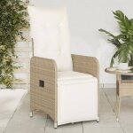 Vidaxl chaise inclinable de jardin avec coussins beige rsine tresse fauteuil de jardin inclinable fauteuil ...