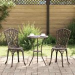 Vidaxl chaise de jardin 2 pcs bronze 39 x 40 x 87cm aluminium chaise jardin vintage ext�rieur mobilier ...