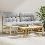 Vidaxl chaise de jardin 2 pcs gris clair 75 x 75 x 71 cm acier mobilier de jardin tendance si�ges rectangulair ...