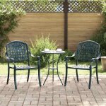 Vidaxl chaise de jardin 2 pcs vert 55 x 565 x 91cm aluminium fauteuil rectangulaire vintage pour jardin ...