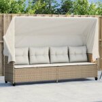 Vidaxl chaise longue avec auvent et coussins sige avec dossier transat avec housse jardin terrasse patio ...
