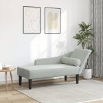 Vidaxl chaise longue avec coussins gris clair velours canap rembourr canap pour chambre  coucher ...