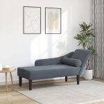 Vidaxl chaise longue avec coussins gris fonc velours canap rembourr canap pour chambre  coucher ...