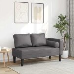 Vidaxl chaise longue avec coussins gris similicuir canap rembourr canap pour chambre  coucher canap ...