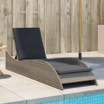 Vidaxl chaise longue avec coussins lit de repos avec dossier réglable bain de soleil meuble de jardin ... Vidaxl chaise longue avec coussins lit de repos avec dossier réglable bain de soleil meuble de jardin ...