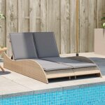 Vidaxl chaise longue avec coussins lit de repos avec dossier rglable bain de soleil meuble de jardin ...