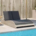 Vidaxl chaise longue avec coussins lit de repos avec dossier rglable bain de soleil meuble de jardin ...