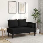Vidaxl chaise longue avec coussins noir tissu canap rembourr canap pour chambre  coucher canap  ...