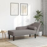 Vidaxl chaise longue avec coussins taupe tissu canap rembourr canap pour chambre  coucher canap ...