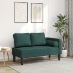 Vidaxl chaise longue avec coussins vert fonc tissu canap rembourr canap pour chambre  coucher canap ...