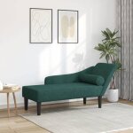 Vidaxl chaise longue avec coussins vert fonc tissu canap rembourr canap pour chambre  coucher canap ...