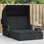 Vidaxl chaise longue double et auvent et coussins bain de soleil transat de jardin patio terrasse arrière ... Vidaxl chaise longue double et auvent et coussins bain de soleil transat de jardin patio terrasse arrière ...