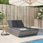 Vidaxl chaise longue double avec coussins gris résine tressée lit de bronzage chaise longue inclinable ... Vidaxl chaise longue double avec coussins gris résine tressée lit de bronzage chaise longue inclinable ...