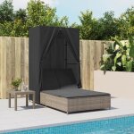 Vidaxl chaise longue double avec toit et rideaux gris résine tressée transat lit de jour dextérieur lit ... Vidaxl chaise longue double avec toit et rideaux gris résine tressée transat lit de jour dextérieur lit ...