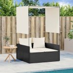 Vidaxl chaise longue double avec toit et rideaux noir résine tressée transat lit de jour dextérieur lit ... Vidaxl chaise longue double avec toit et rideaux noir résine tressée transat lit de jour dextérieur lit ...
