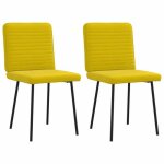 Vidaxl chaises à manger lot de 2 jaune velours 4101140 Vidaxl chaises à manger lot de 2 jaune velours 4101140