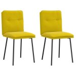 Vidaxl chaises  manger lot de 2 jaune velours chaise chaise de salon chaise daccent chaise de cuisine ...
