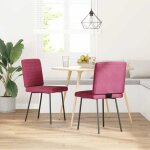 Vidaxl chaises à manger lot de 2 rouge bordeaux velours 4101161 Vidaxl chaises à manger lot de 2 rouge bordeaux velours 4101161