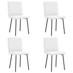 Vidaxl chaises  manger lot de 4 blanc similicuir chaise chaise de salon chaise dappoint chaise de cuisine ...