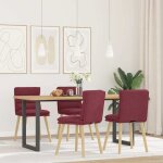 Vidaxl chaises  manger lot de 4 rouge bordeaux tissu, chaise, chaise de salon, chaise d'accent, chaise ...