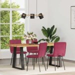 Vidaxl chaises  manger lot de 4 rouge bordeaux velours, chaise, chaise de salon, chaise d'accent, chaise ...