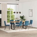 Vidaxl chaises � manger lot de 6 bleu velours chaise chaise de salon chaise daccent chaise de cuisine ...