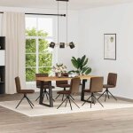 Vidaxl chaises  manger lot de 6 marron similicuir daim 3315648