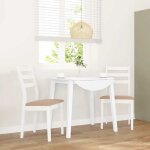 Vidaxl chaises  manger coussins 2 pcs blanc bois massif caoutchouc chaise  dner chaise chaise de salon ...