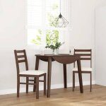 Vidaxl chaises � manger coussins 2 pcs marron bois massif caoutchouc chaise � d�ner chaise chaise de ...