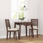 Vidaxl chaises � manger coussins 2 pcs marron bois massif caoutchouc chaise � d�ner chaise chaise de ...