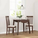 Vidaxl chaises  manger coussins 2 pcs marron bois massif caoutchouc chaise  dner chaise chaise de ...