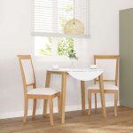Vidaxl chaises � manger coussins 2 pcs naturel bois massif caoutchouc chaise � d�ner chaise chaise de ...