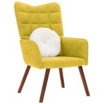 Vidaxl chaise de relaxation jaune velours chaise chaise de salon fauteuil relax chaise longue sige de ...